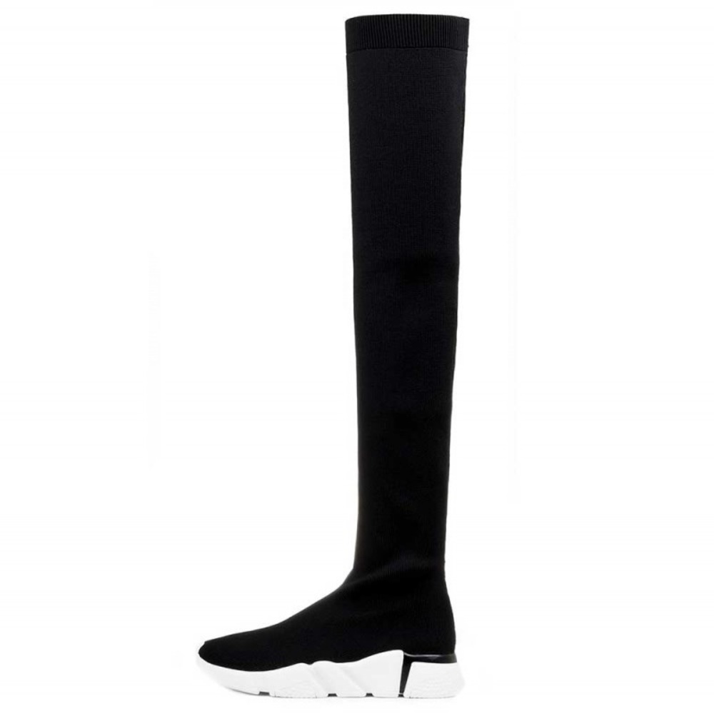 Jeffrey Campbell black thigh high sock sneaker boots US7.5